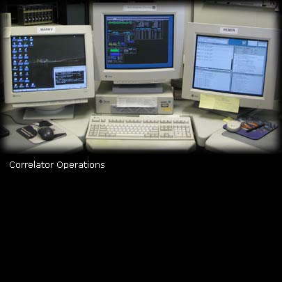 Correlator operations consoles. From here the correlator operator can control the correlation of the observation data.
