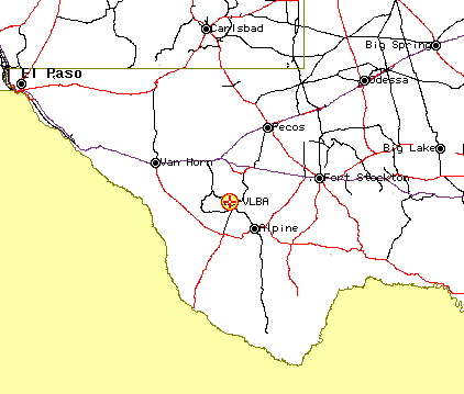 Location of Fort Davis VLBA station